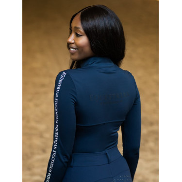 Polo manches longues Equestrian Stockholm Power femme Marine modern tech
