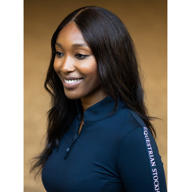 Polo manches longues Equestrian Stockholm Power femme Marine modern tech