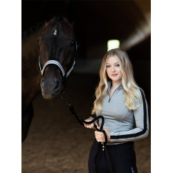 Polo manches longues Equestrian Stockholm Reflective Power femme Noir lumineux Polo manches longues Equestrian Stockholm Reflective Power femme Noir lumineux
