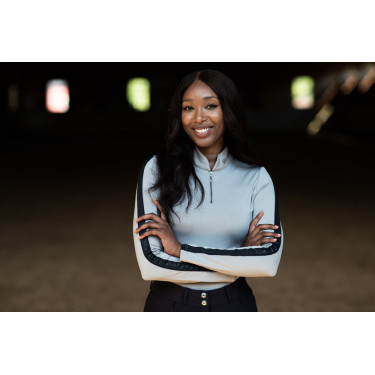 Polo manches longues Equestrian Stockholm Reflective Power femme Noir lumineux Polo manches longues Equestrian Stockholm Reflective Power femme Noir lumineux