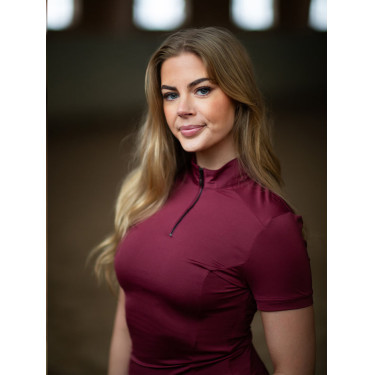 Polo UV Proction Equestrian Stockholm manches courtes femme Bordeaux