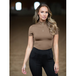 Polo UV Proction Equestrian Stockholm manches courtes femme Champagne Beige
