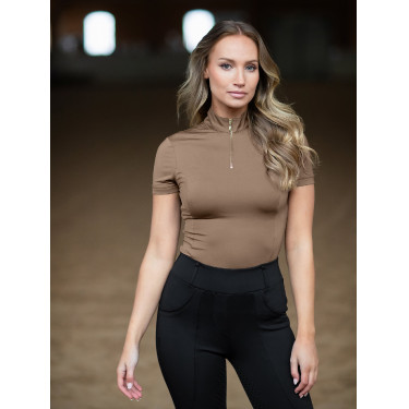 Polo UV Proction Equestrian Stockholm manches courtes femme Champagne Beige