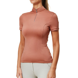 Polo UV Proction Equestrian Stockholm manches courtes femme Coral Rose