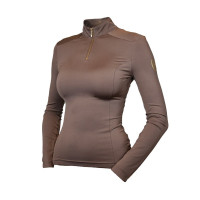 Polo UV Proction Equestrian Stockholm manches longues femme Champagne Beige