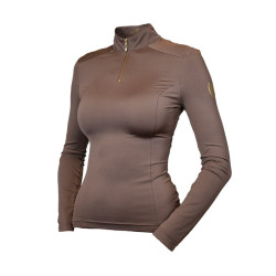 Polo UV Proction Equestrian Stockholm manches longues femme Champagne Beige