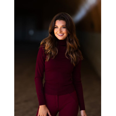 Pull col roulé tricoté Equestrian Stockholm femme Bordeaux Pull col roulé tricoté Equestrian Stockholm femme Bordeaux