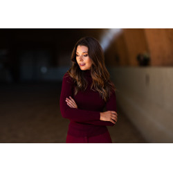 Pull col roulé tricoté Equestrian Stockholm femme Bordeaux Pull col roulé tricoté Equestrian Stockholm femme Bordeaux