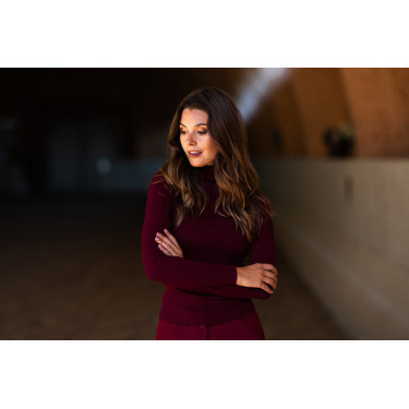 Pull col roulé tricoté Equestrian Stockholm femme Bordeaux Pull col roulé tricoté Equestrian Stockholm femme Bordeaux
