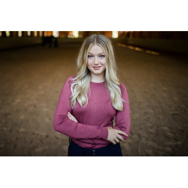 Pull tricoté col rond Equestrian Stockholm femme Rose intemporelle Pull tricoté col rond Equestrian Stockholm femme Rose intemporelle