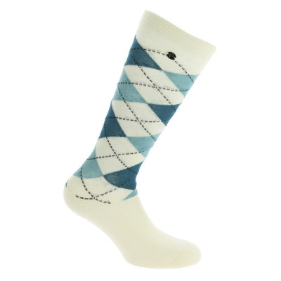 Chaussettes Equi-Theme Argyle femme Ecru / bleu