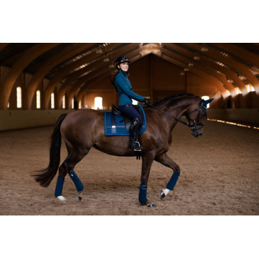 Tapis de dressage Equestrian Stockholm avec bandes Bleu monaco Tapis de dressage Equestrian Stockholm avec bandes Bleu monaco