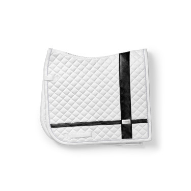 Tapis de dressage Equestrian Stockholm avec bandes Blanc Tapis de dressage Equestrian Stockholm avec bandes Blanc