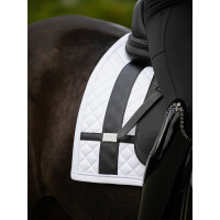 Tapis de dressage Equestrian Stockholm avec bandes Blanc Tapis de dressage Equestrian Stockholm avec bandes Blanc