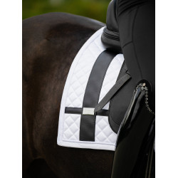 Tapis de dressage Equestrian Stockholm avec bandes Blanc Tapis de dressage Equestrian Stockholm avec bandes Blanc