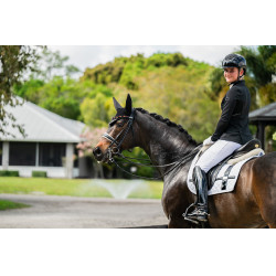 Tapis de dressage Equestrian Stockholm avec bandes Blanc Tapis de dressage Equestrian Stockholm avec bandes Blanc