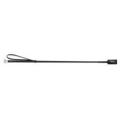 Cravache de saut en cuir Shires Noir