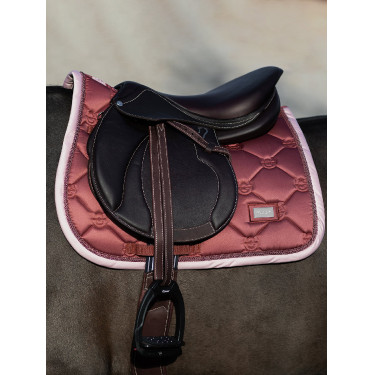 Tapis de selle Equestrian Stockholm jumping Rose amber Blanc