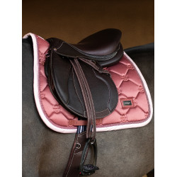Tapis de selle Equestrian Stockholm jumping Rose amber Blanc