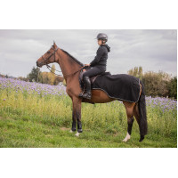 Couvre-reins polaire Diagonal Paddock Sports Noir