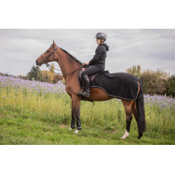 Couvre-reins polaire Diagonal Paddock Sports Noir