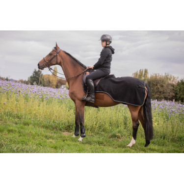 Couvre-reins polaire Diagonal Paddock Sports Noir