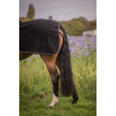 Couvre-reins polaire Diagonal Paddock Sports Noir