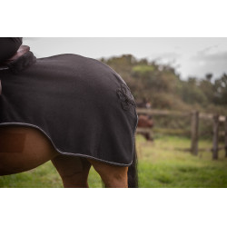 Couvre-reins polaire Diagonal Paddock Sports Noir