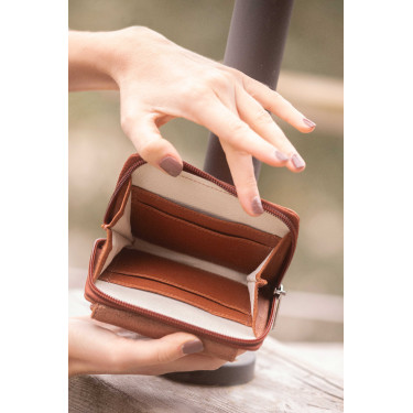 Porte Monnaie Pénélope Clémence Cognac Marron