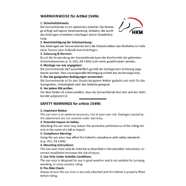 Visière pour casque Sunblock HKM Noir