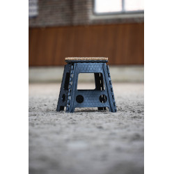 Tabouret pliant avec paillasson HKM Noir