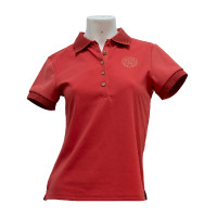 Polo piqué manches courtes Flags & Cup femme Anzia Cerise Rouge