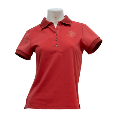 Polo piqué manches courtes Flags & Cup femme Anzia Cerise Rouge Polo piqué manches courtes Flags & Cup femme Anzia Cerise Rouge