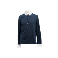 Polo de concours Flags & Cup manches longues homme San Remo Marine Bleu marine