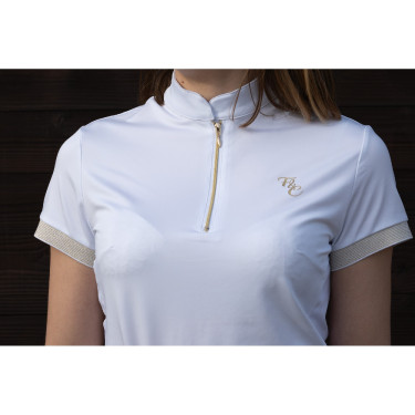 Polo de concours Flags & Cup Andria femme manches courtes Blanc