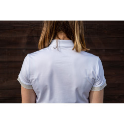 Polo de concours Flags & Cup Andria femme manches courtes Blanc