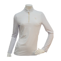 Polo de concours Flags & Cup Andria femme manches longues Blanc