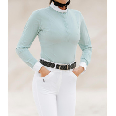 Chemise Horse Pilot manches longues femme Aerolight Vert d'eau Bleu