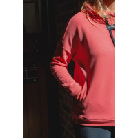 Sweat-shirt d'équitation à capuche Horse PIlot femme Rose coral