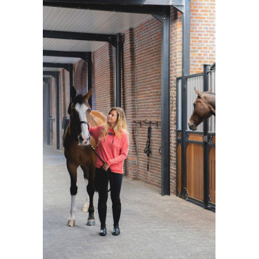 Sweat-shirt d'équitation à capuche Horse PIlot femme Rose coral