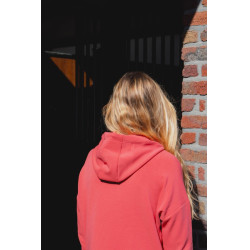 Sweat-shirt d'équitation à capuche Horse PIlot femme Rose coral
