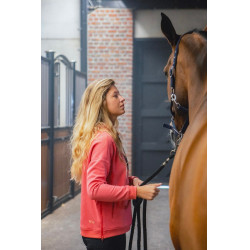 Sweat-shirt d'équitation à capuche Horse PIlot femme Rose coral