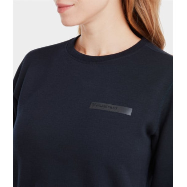 Sweat-shirt d'équitation Horse Pilot en laine de Mérinos femme Dark night Noir Sweat-shirt d'équitation Horse Pilot en laine de Mérinos femme Dark night Noir