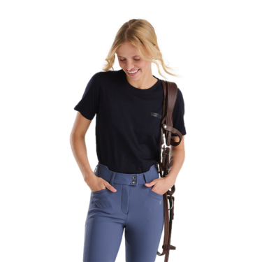 Tee-shirt d'équitation Horse Pilot en laine de Mérinos femme Dark night Noir Tee-shirt d'équitation Horse Pilot en laine de Mérinos femme Dark night Noir