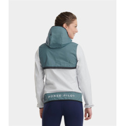 Veste courte de pluie Horse Pilot d'équitation Raintech femme Bleu nuage