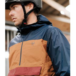 Veste courte de pluie Horse Pilot d'équitation Raintech homme Marron doré