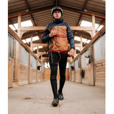 Veste courte de pluie Horse Pilot d'équitation Raintech homme Marron doré