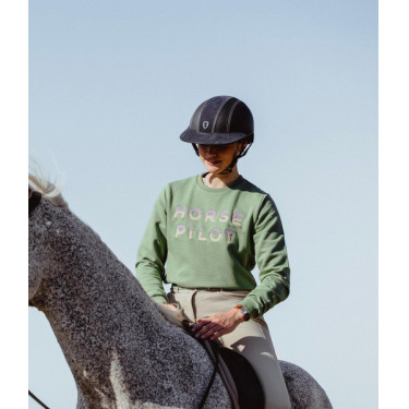 Sweatshirt d'équitation Horse Pilot Team Shirt femme Vert lisse