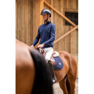 Tee-shirt thermique d'équitation Horse Pilot homme Marine Bleu marine