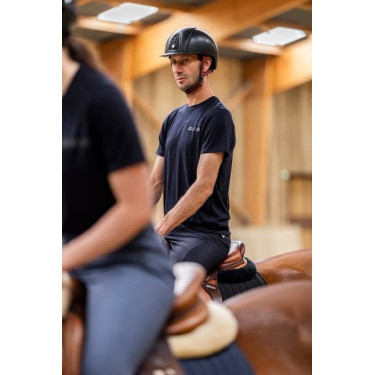 Tee-shirt d'équitation Horse Pilot en laine de Mérinos homme Dark night Noir